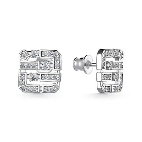 Серьги пуссеты из серебра