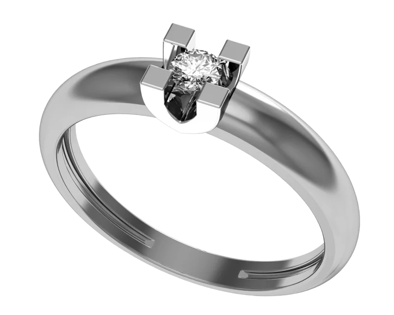 Кольцо декоративное из белого золота