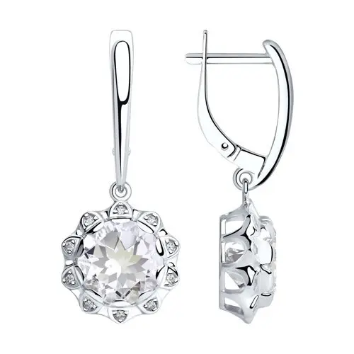 Серьги подвесные из серебра