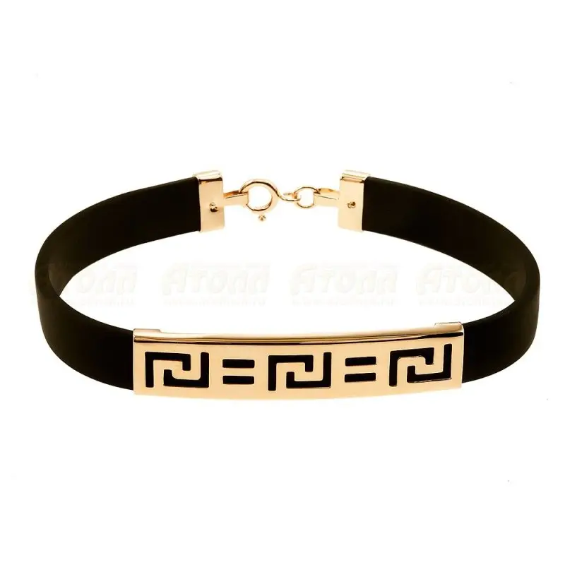 Браслет шнурок из красного золота