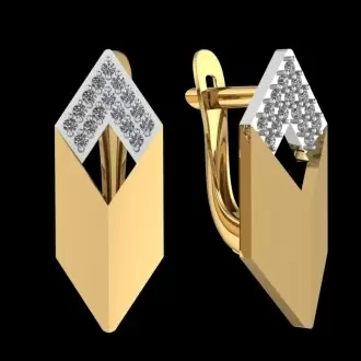 Серьги с английским замком из красного золота