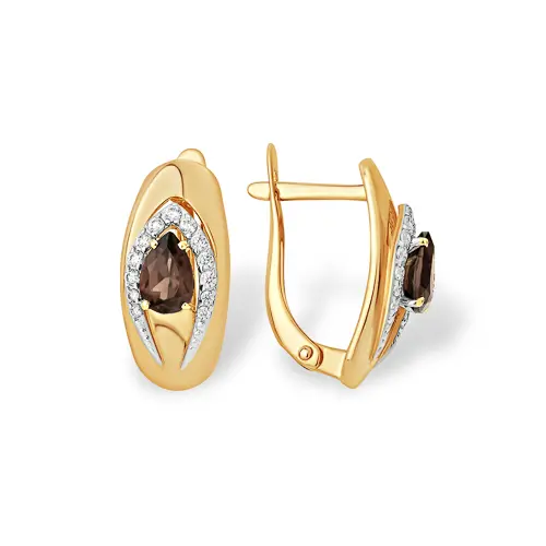 Серьги с английским замком из красного золота