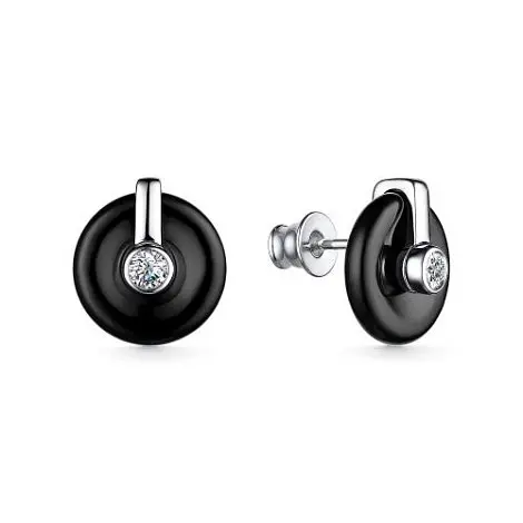 Серьги пуссеты из серебра вид 1