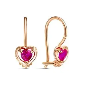 Серьги детские из красного золота