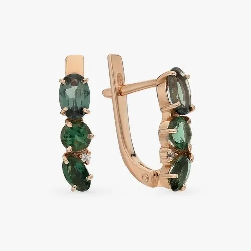 Серьги с английским замком из красного золота