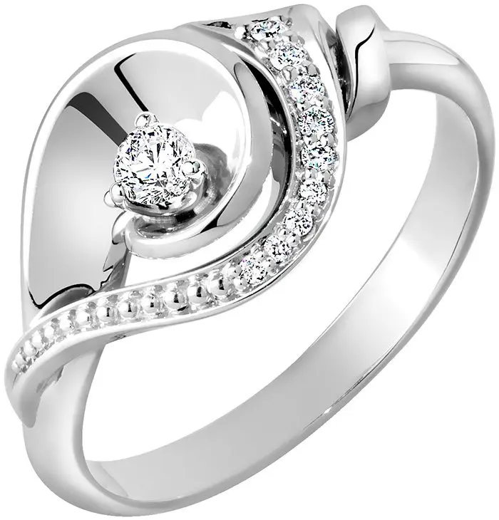 Кольцо декоративное из белого золота