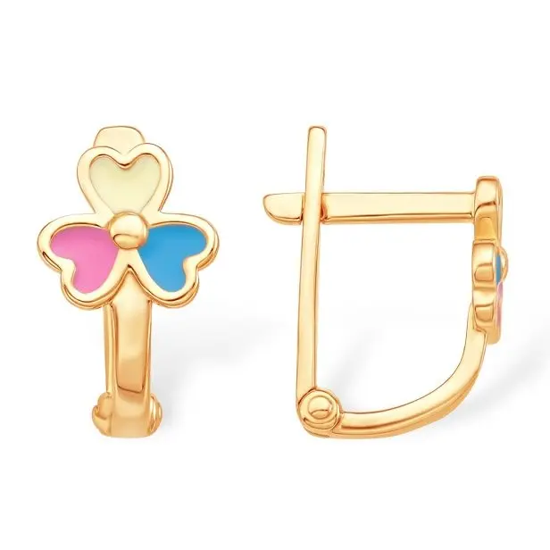 Серьги детские из красного золота