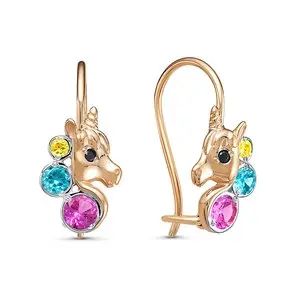 Серьги детские из красного золота
