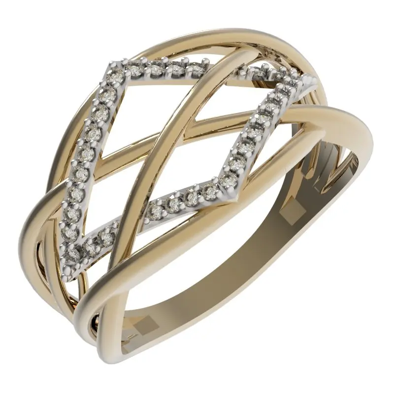 Кольцо декоративное из красного золота