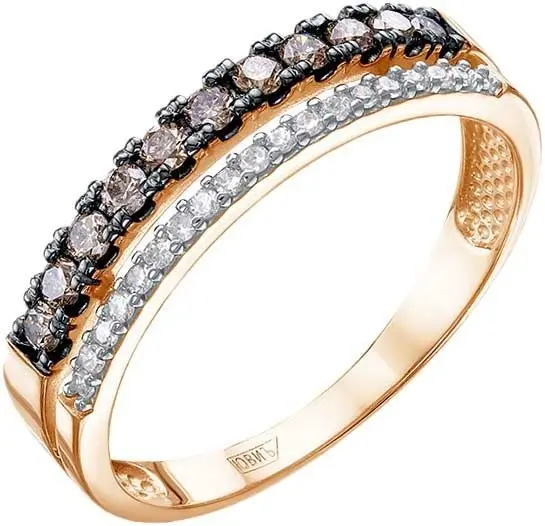 Кольцо декоративное из комбинированного золота