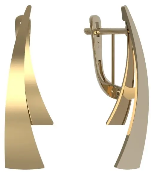 Серьги с английским замком из красного золота