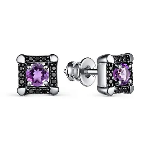 Серьги пуссеты из серебра