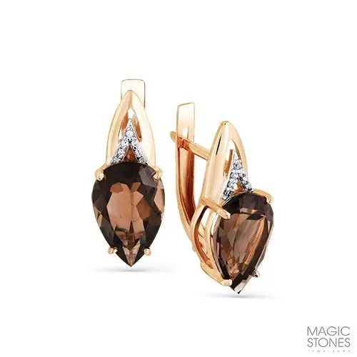 Серьги с английским замком из красного золота