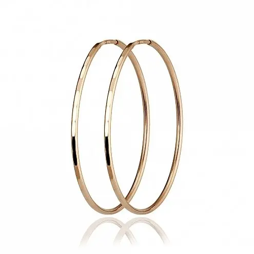 Серьги конго из красного золота без вставок