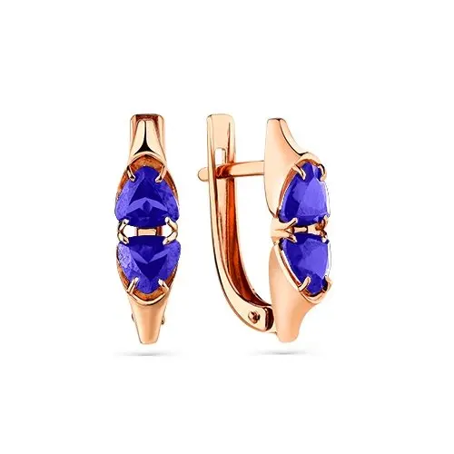 Серьги с английским замком из красного золота