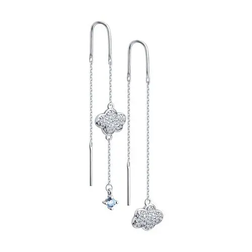 Серьги цепочки из серебра