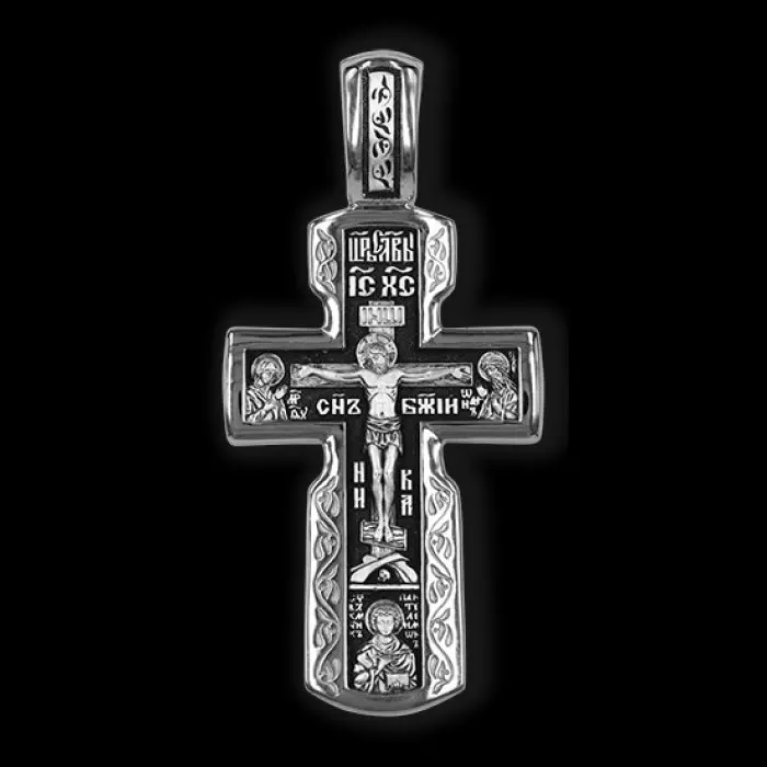 Подвеска крест из серебра