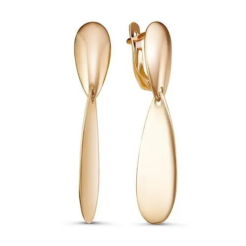 Серьги подвесные из красного золота