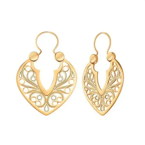 Серьги петельки из красного золота