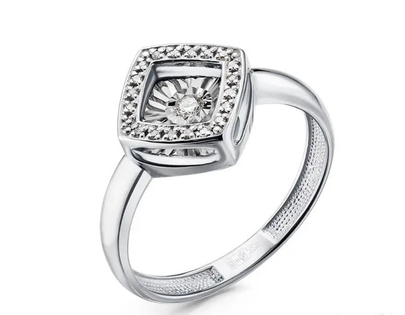 Кольцо декоративное из белого золота