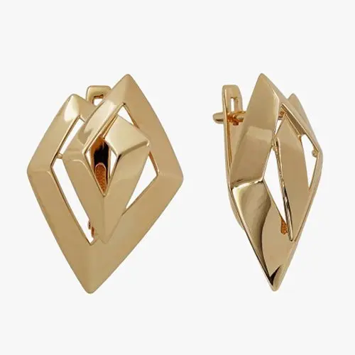 Серьги с английским замком из красного золота