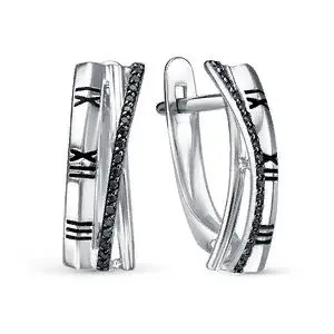 Серьги с английским замком из серебра