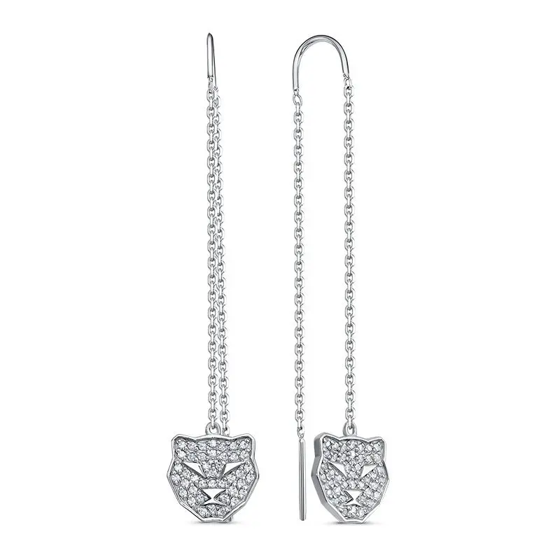 Серьги цепочки из серебра