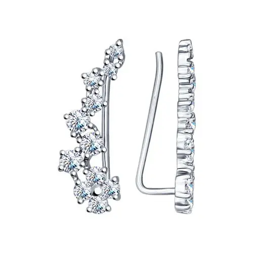 Серьги зажимы из серебра