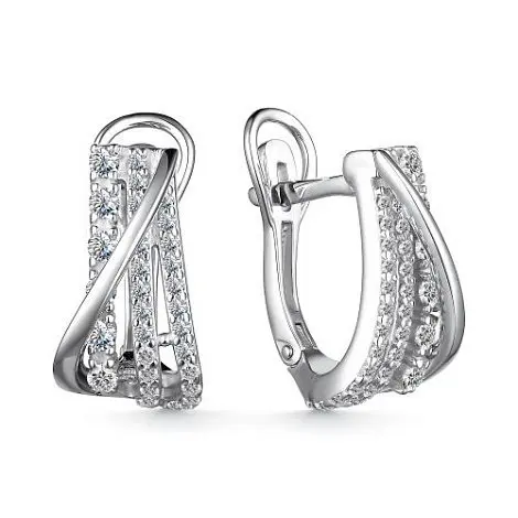 Серьги с английским замком из серебра