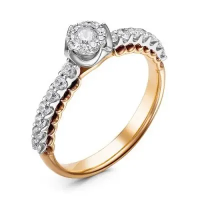 Кольцо декоративное из комбинированного золота