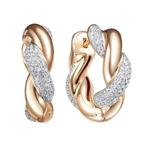 Серьги с английским замком из красного золота