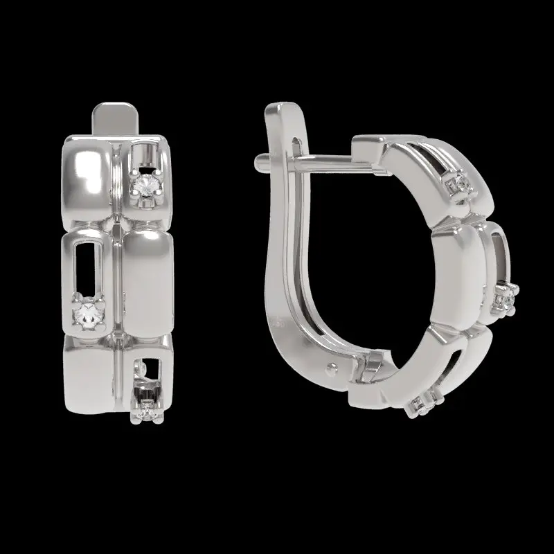 Серьги с английским замком из серебра