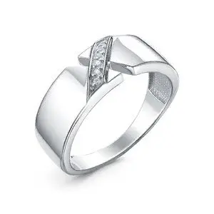 Кольцо декоративное из серебра вид 1