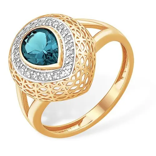 Кольцо декоративное из комбинированного золота