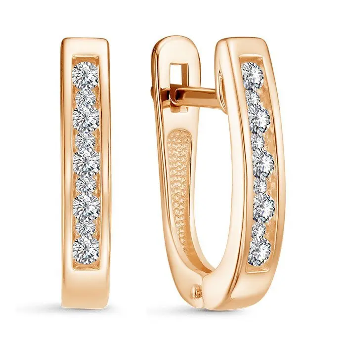 Серьги с английским замком из комбинированного золота