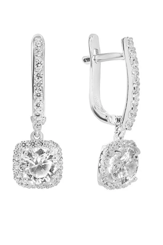 Серьги подвесные из серебра