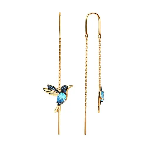 Серьги цепочки из красного золота