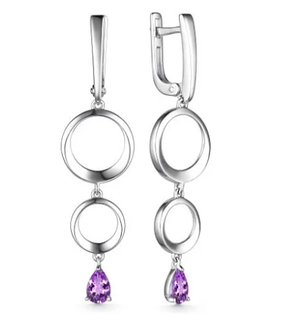 Серьги подвесные из серебра