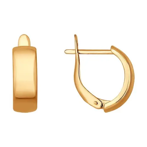 Серьги с английским замком из красного золота