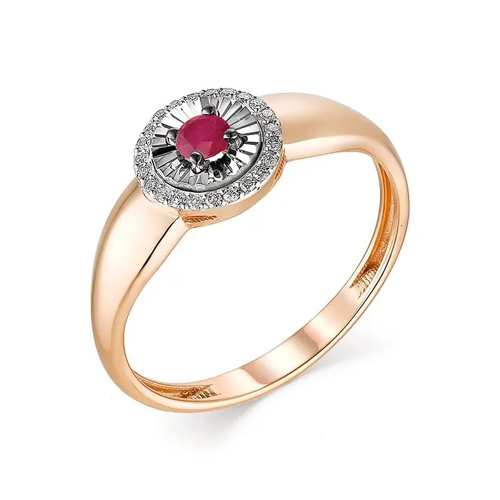 Кольцо декоративное из комбинированного золота