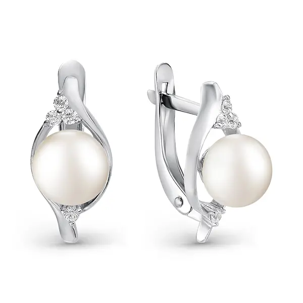 Серьги с английским замком из серебра