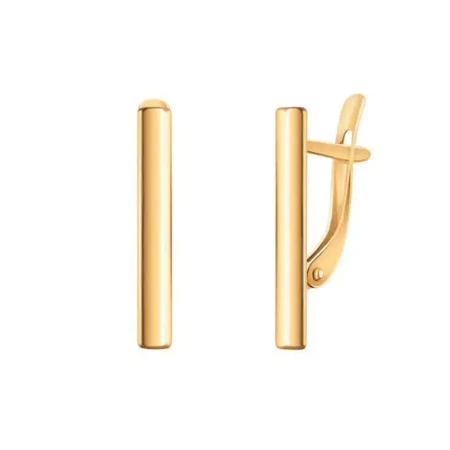 Серьги с английским замком из красного золота