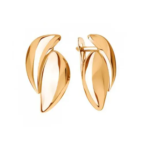 Серьги с английским замком из красного золота