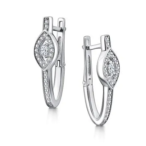 Серьги с английским замком из серебра