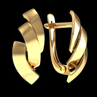 Серьги с английским замком из красного золота