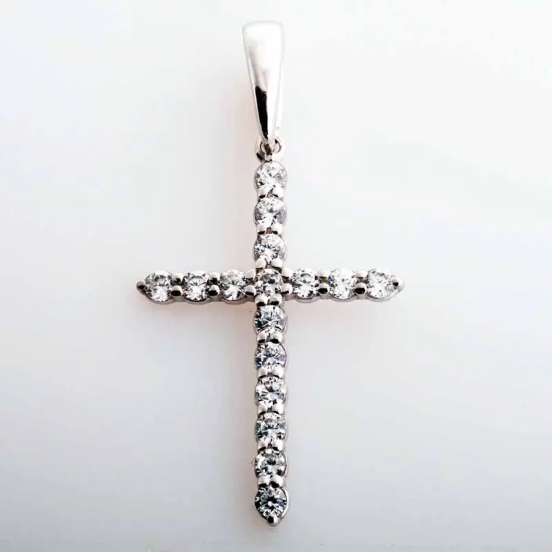 Подвеска декоративный крест из серебра