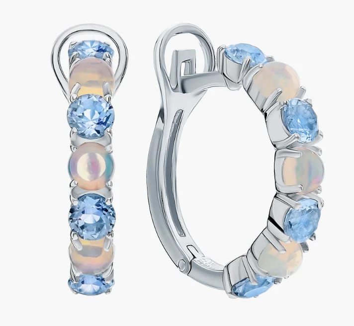 Серьги с английским замком из серебра