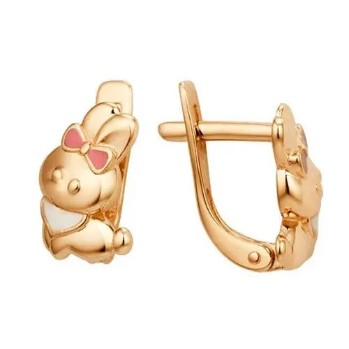 Серьги детские из красного золота