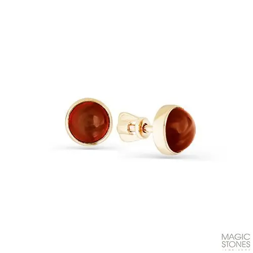 Серьги пуссеты из красного золота