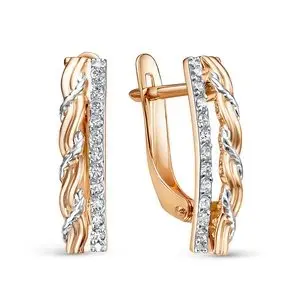 Серьги с английским замком из красного золота